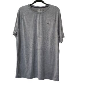 Russell Mens Training Fit Short Sleeve Gray T-Shirt Size XL